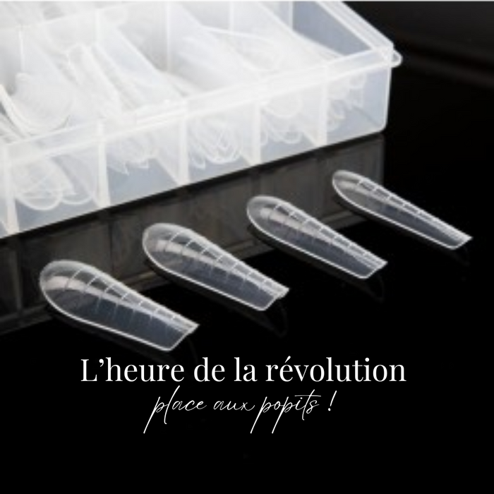 Popits, Capsules dual form. Dual Forms, Moules à ongles, Formes réutilisables, Capsules de construction, Capsules pour pose rapide, Capsules de structure, Formes popit