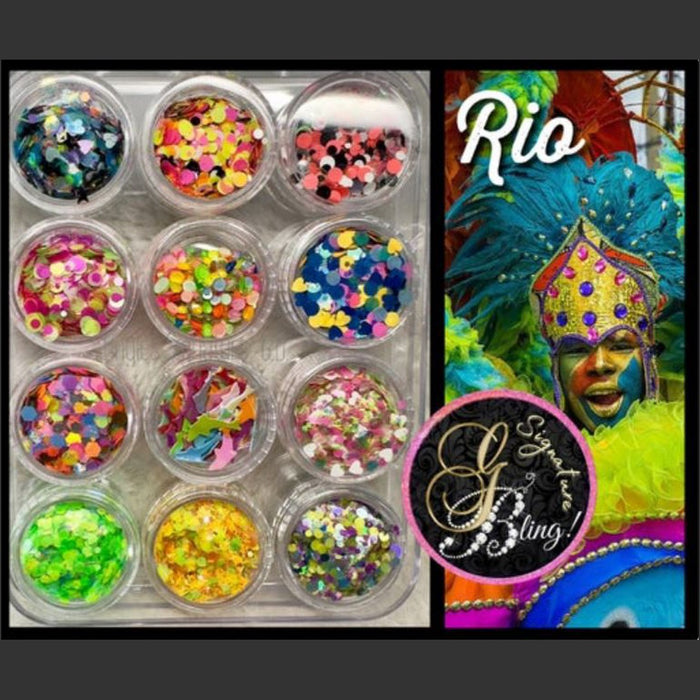 Coffret de paillettes thématique “Rio", GBling, Nail Art, Décoration ongles