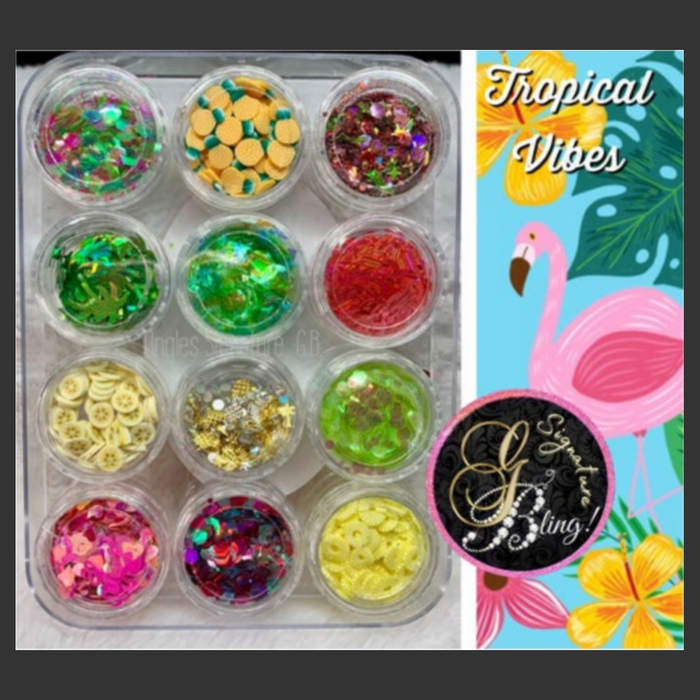 Coffret Tropical Vibes, GBling, Nail Art, Dération d'ongles