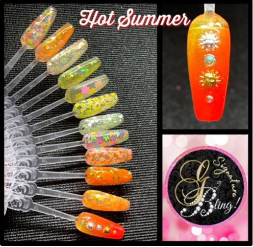 Coffret de paillettes thématique “Hot Summer”, GBling, Nail Art, Décoration ongles