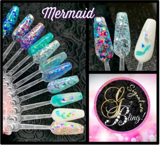 Coffret de paillettes thématique “Mermaid”, GBling, Nail Art, Décoration ongles