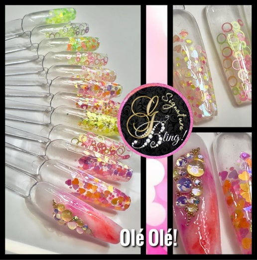 Coffret de paillettes thématique « Olé Olé ! », GBling, Nail Art, Décoration Onlges