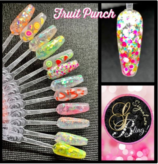 Coffret de paillettes thématique “Fruit Punch”, GBling, Nail Art, Décoration ongles